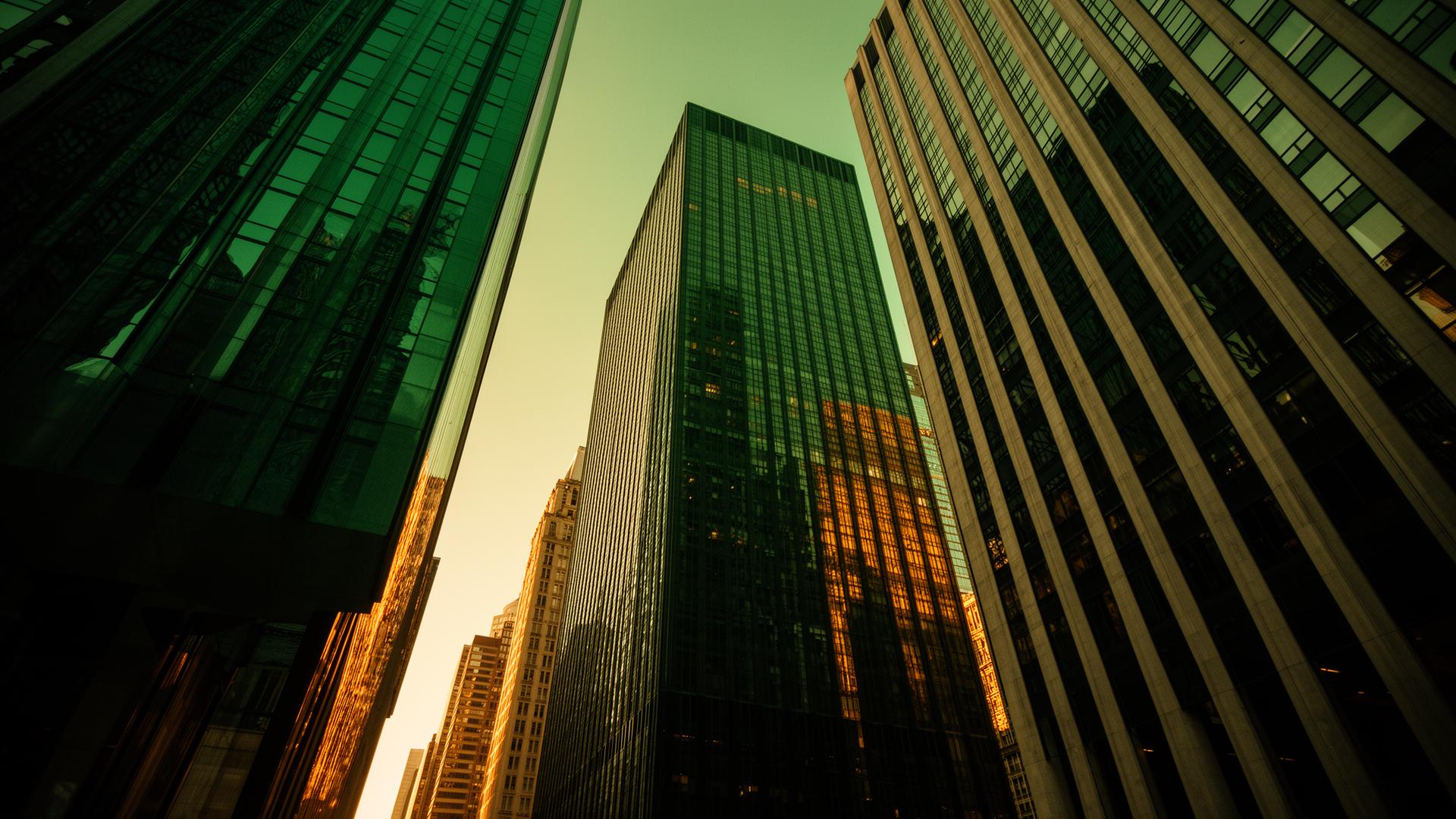 Chicago skyline at golden hour